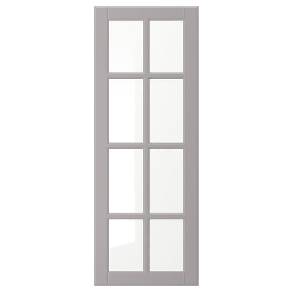 BODBYN Glass door, gray, 15x40 "