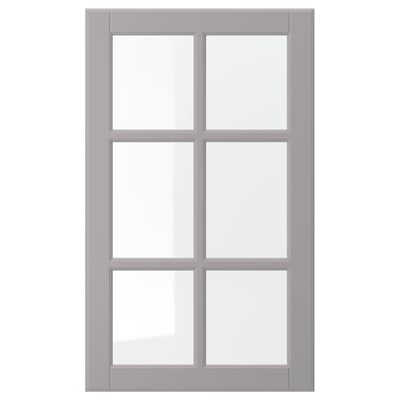 BODBYN Glass door, gray, 18x30 "