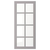BODBYN Glass door, gray, 18x40 "