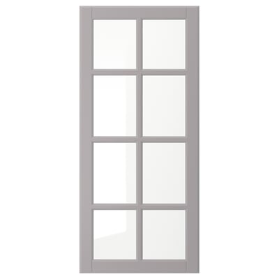 BODBYN Glass door, gray, 18x40 "