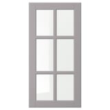 BODBYN Glass door, gray, 15x30 "
