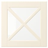 BODBYN Glass door with crossbar, off-white, 15x15 "