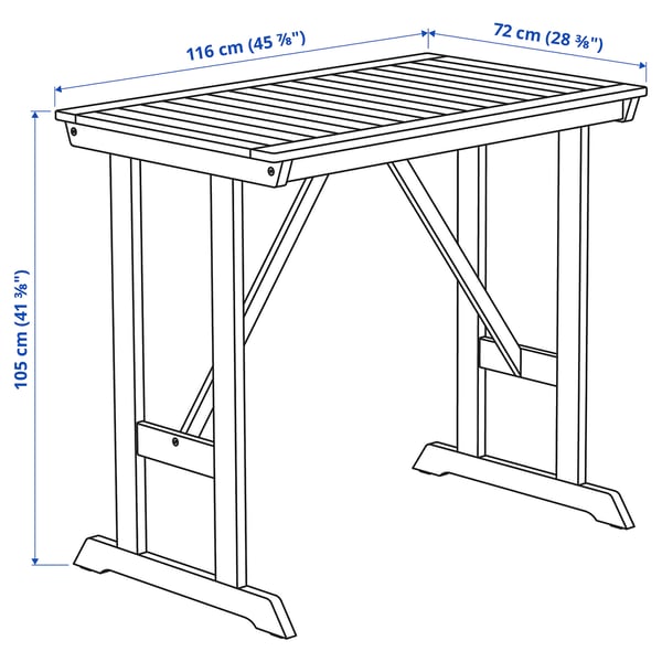 BONDHOLMEN bar table, outdoor, gray, 457/8x283/8" IKEA