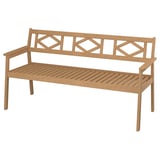 BONDHOLMEN Bench with backrest, outdoor, brown