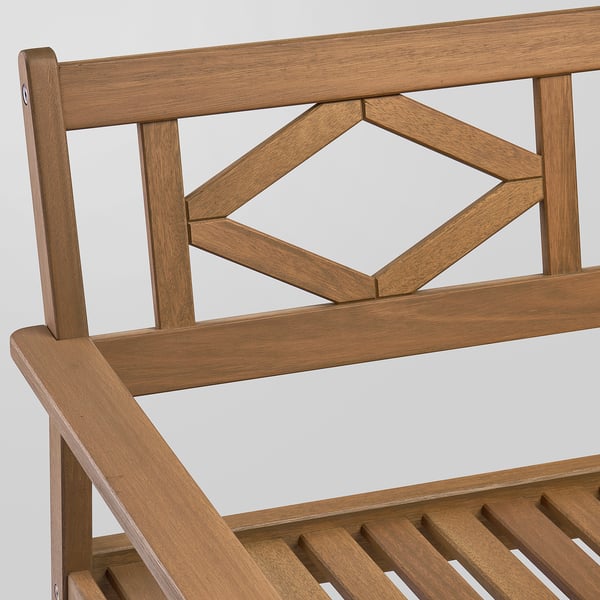 BONDHOLMEN Bench with backrest, outdoor, brown