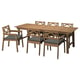 BONDHOLMEN Table+6 armchairs, outdoor, brown/Frösön/Duvholmen dark gray