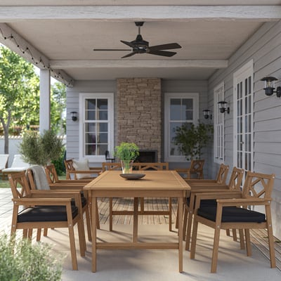 BONDHOLMEN Table+6 armchairs, outdoor, brown/Järpön/Duvholmen anthracite