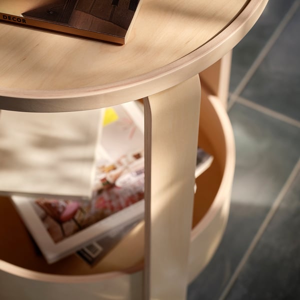 BORGEBY Side table, birch veneer, 18 1/8 "