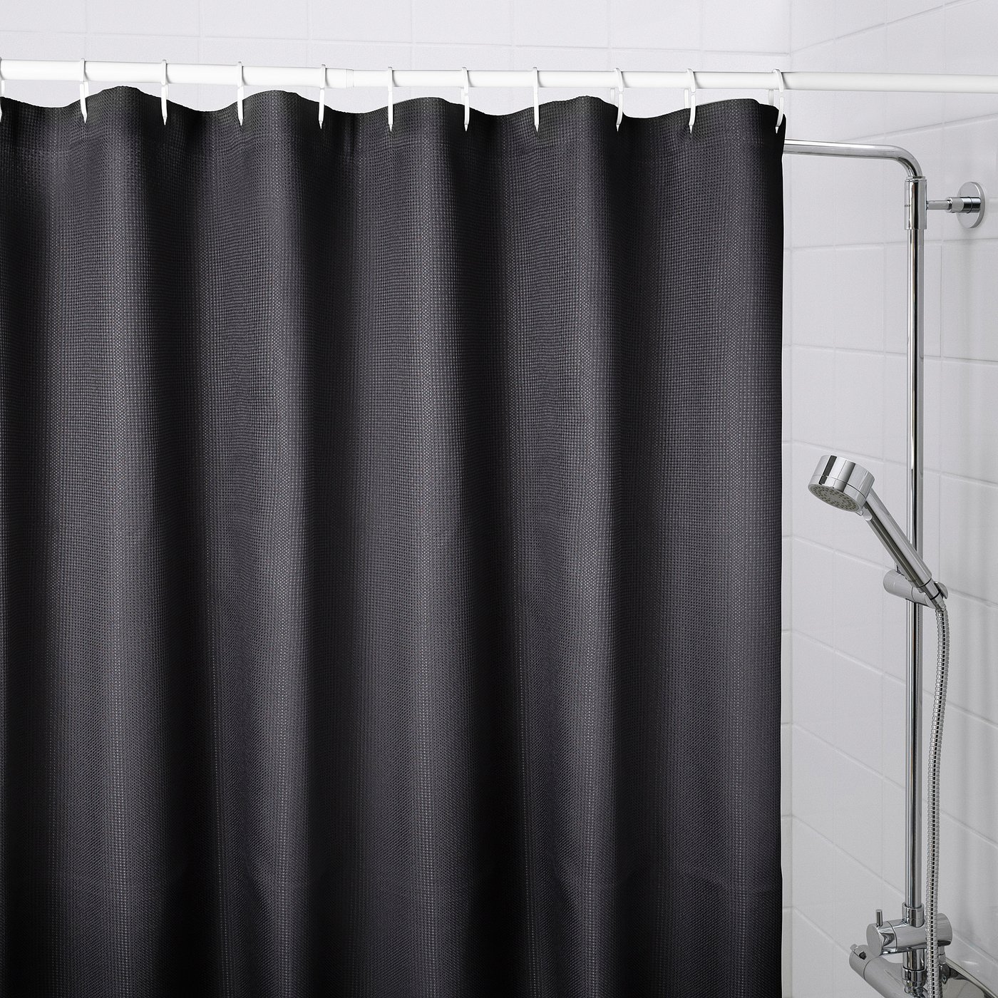 Ikea Borstaloe Shower Curtain, Black, 72x72 "
