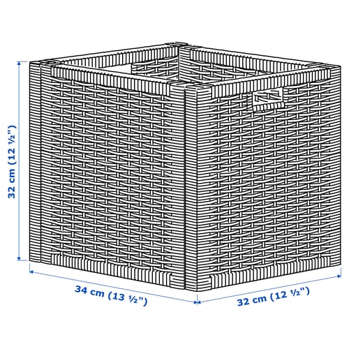 BRANÄS Basket, rattan, 12 ½x13 ½x12 ½ "