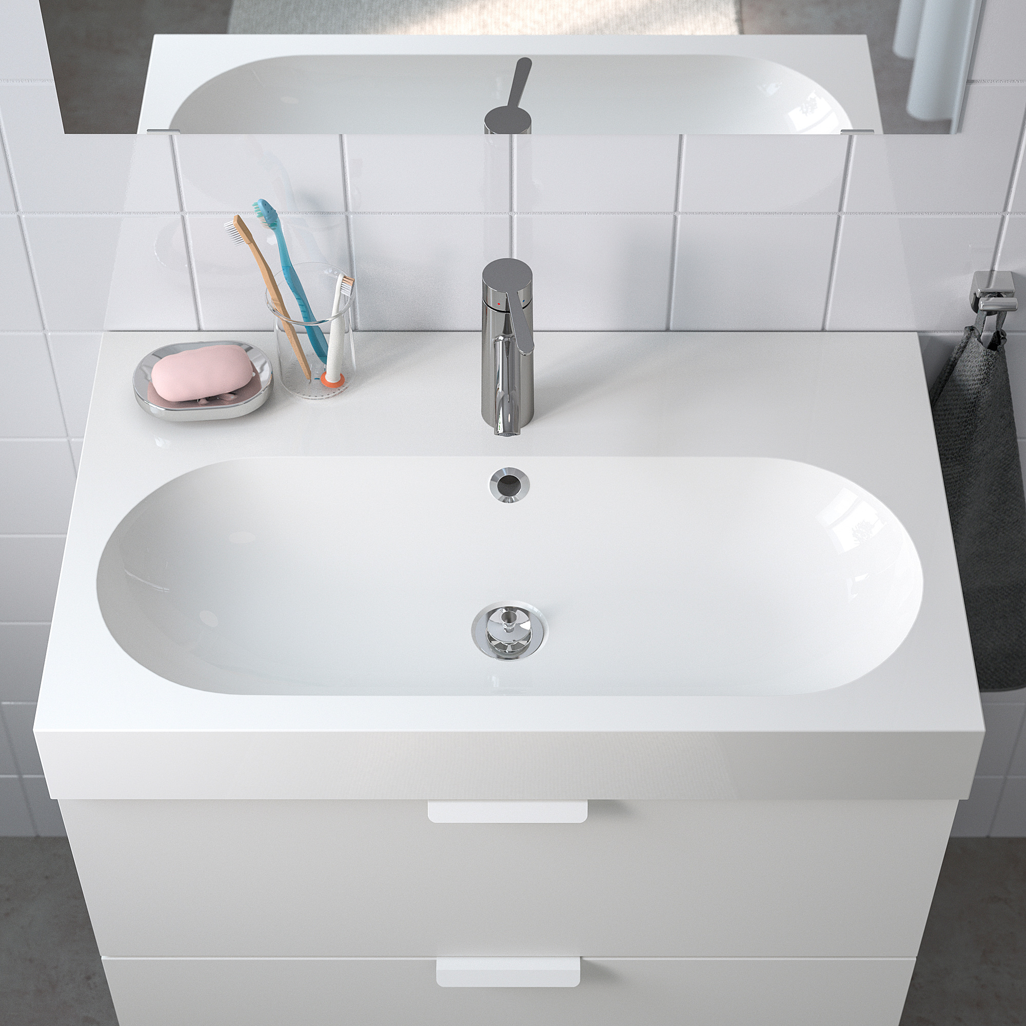 BRÅVIKEN Sink, white, 31 1/2x18 7/8x3 7/8" IKEA