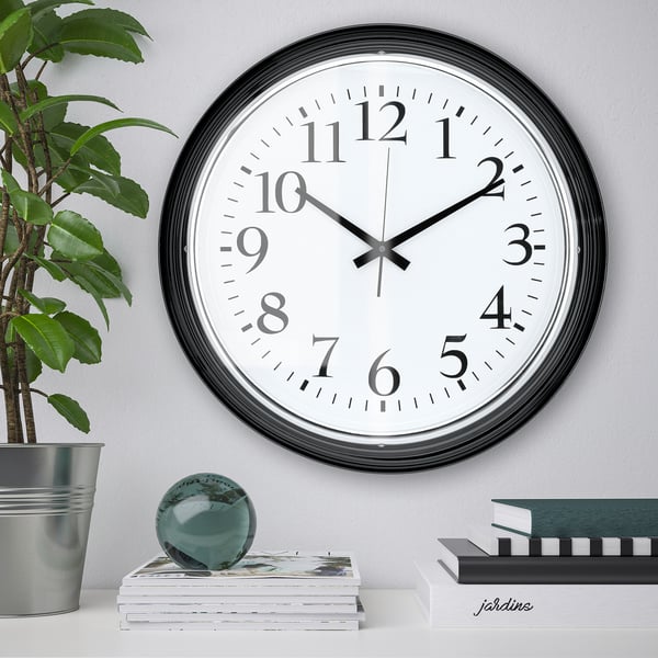Bravur Wall Clock Black Ikea