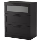 BRIMNES 3-drawer dresser, black, 30 3/4x37 3/8 "