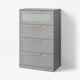 BRIMNES 4-drawer dresser, gray/frosted glass, 30 3/4x18 1/8x48 7/8 "