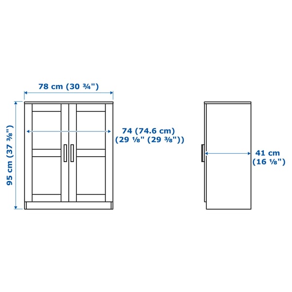 BRIMNES Cabinet with doors, black, 30 3/4x37 3/8 "