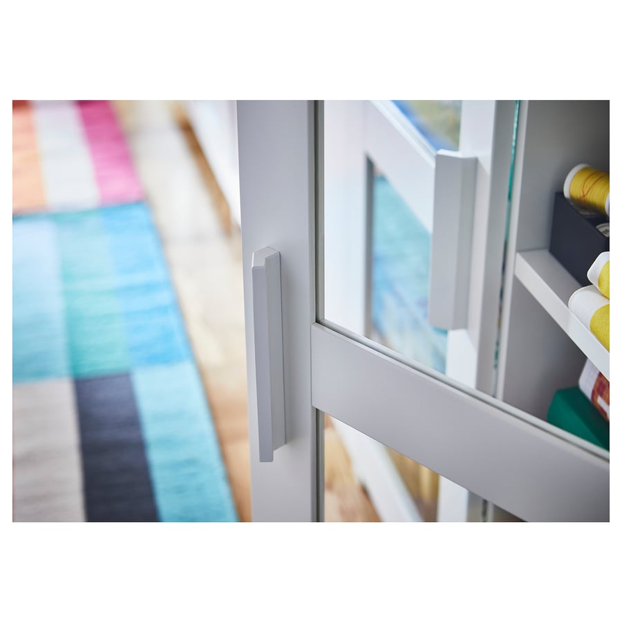 BRIMNES with doors, glass, white, 30 3/4x37 3/8" IKEA