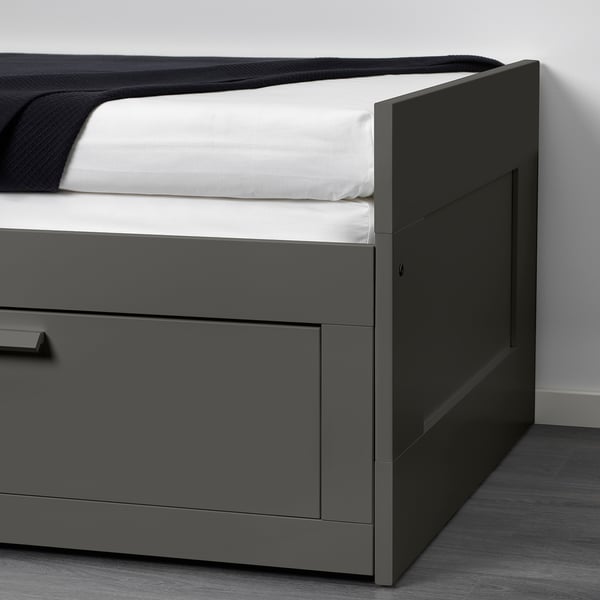 Brimnes Daybed Frame With 2 Drawers Gray Ikea