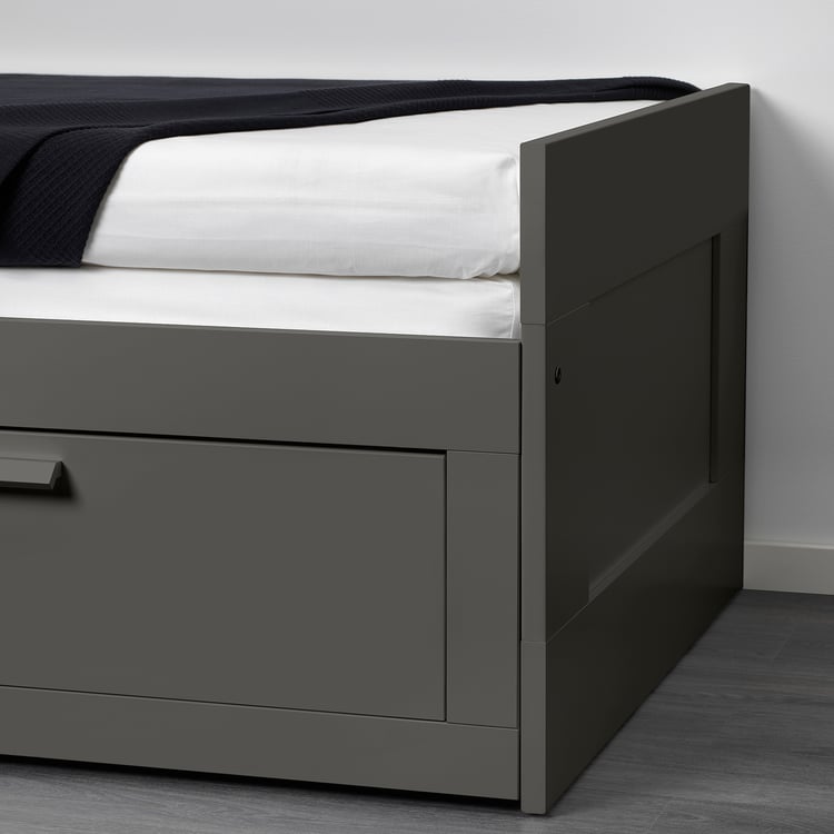 BRIMNES daybed frame with 2 drawers, gray, Twin IKEA
