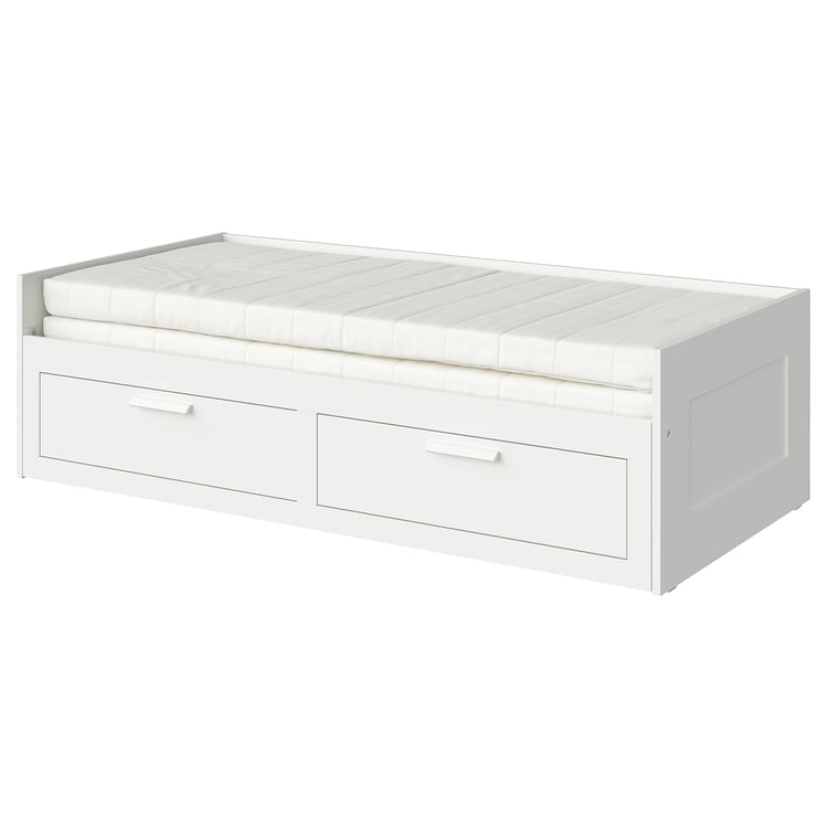 BRIMNES Daybed with 2 drawers/2 mattresses, white/Minnesund firm, Twin IKEA
