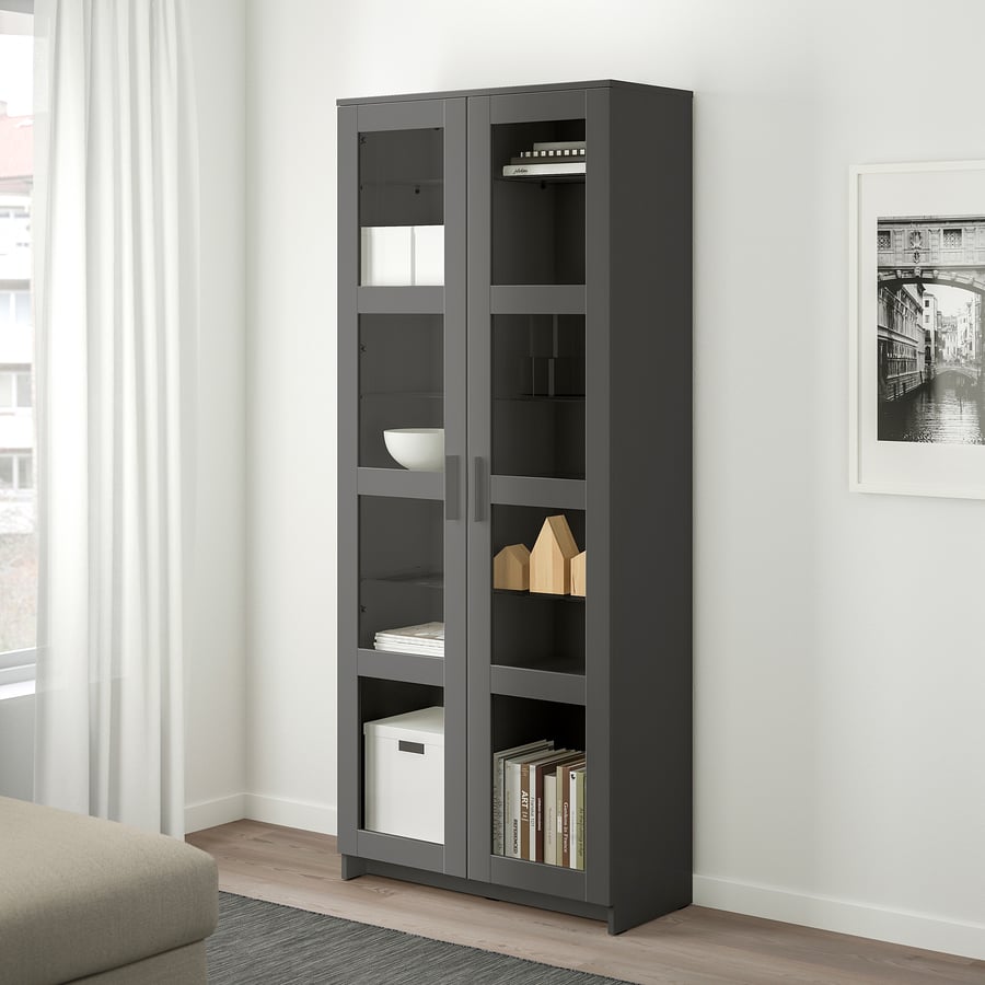 BRIMNES Glassdoor gray, 311/2x743/4" IKEA