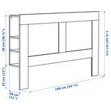 BRIMNES Headboard with storage compartment, gray, Queen