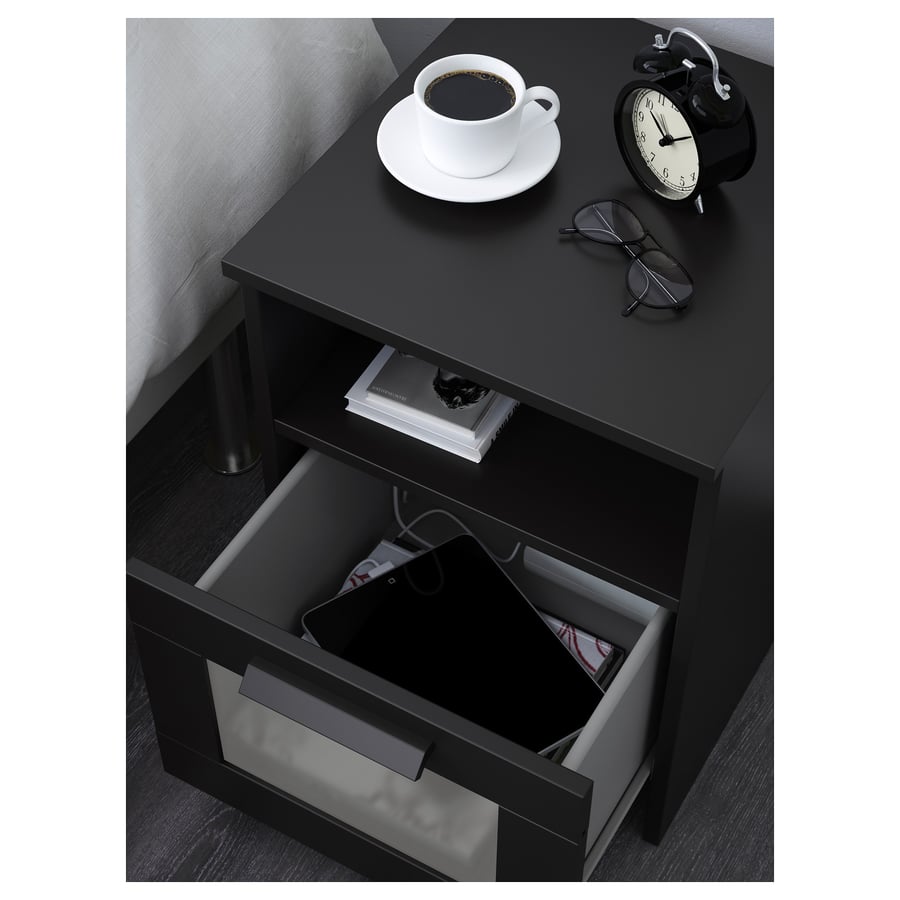 BRIMNES nightstand, black, 153/8x161/8" IKEA