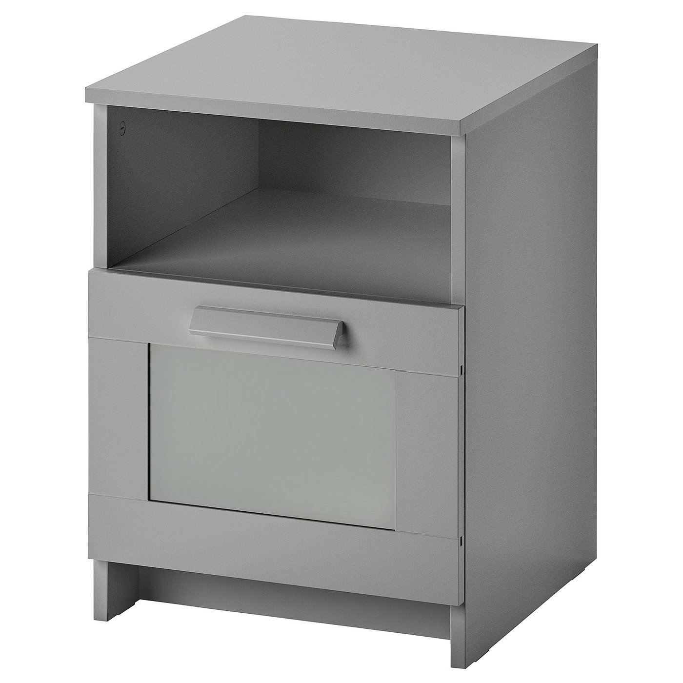 BRIMNES nightstand, gray, 153/8x161/8