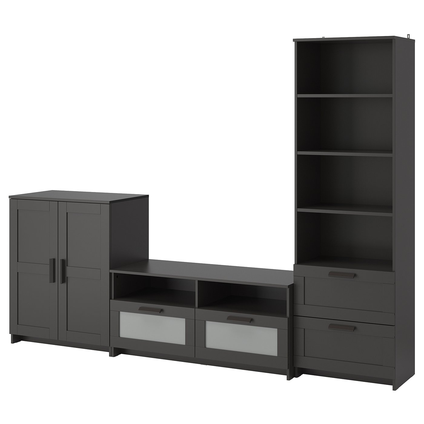 BRIMNES TV storage combination, black, 1015/8x161/8x743/4