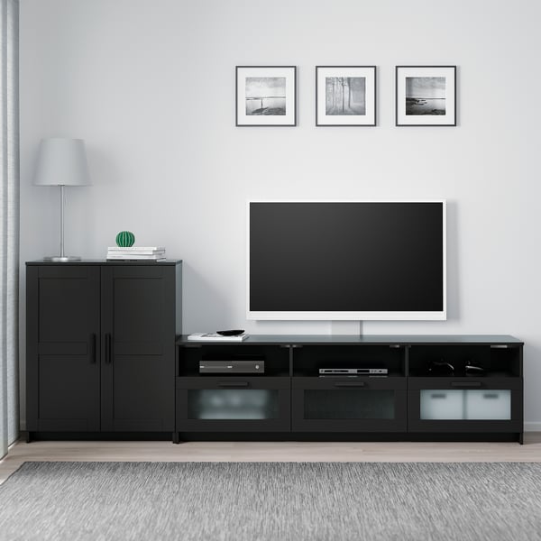 BRIMNES TV storage combination, black, 101 5/8x16 1/8x37 3/8 "