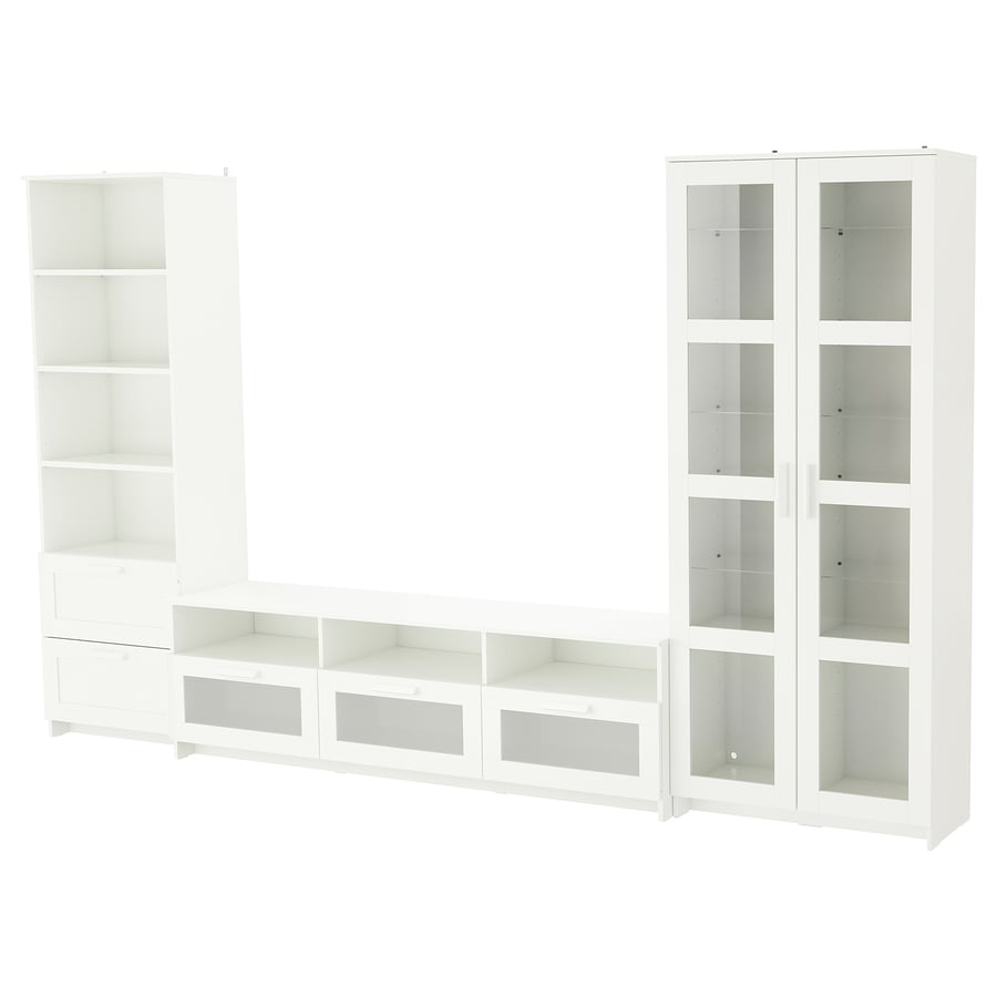 BRIMNES TV storage combination/glass doors, white, 126x161/8x743/4" IKEA