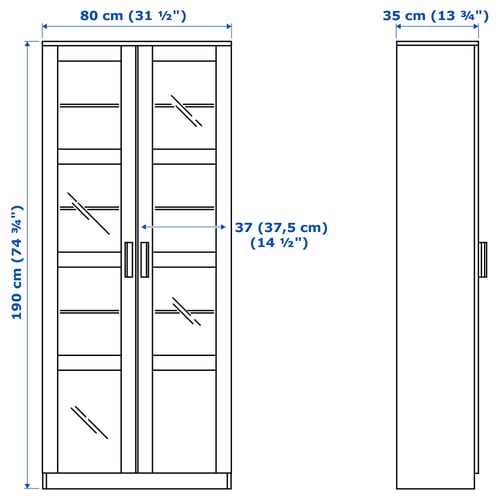 BRIMNES TV storage combination/glass doors, white, 110 1/4x16 1/8x74 3/4 "
