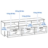 BRIMNES TV storage combination/glass doors, white, 133 7/8x16 1/8x74 3/4 "