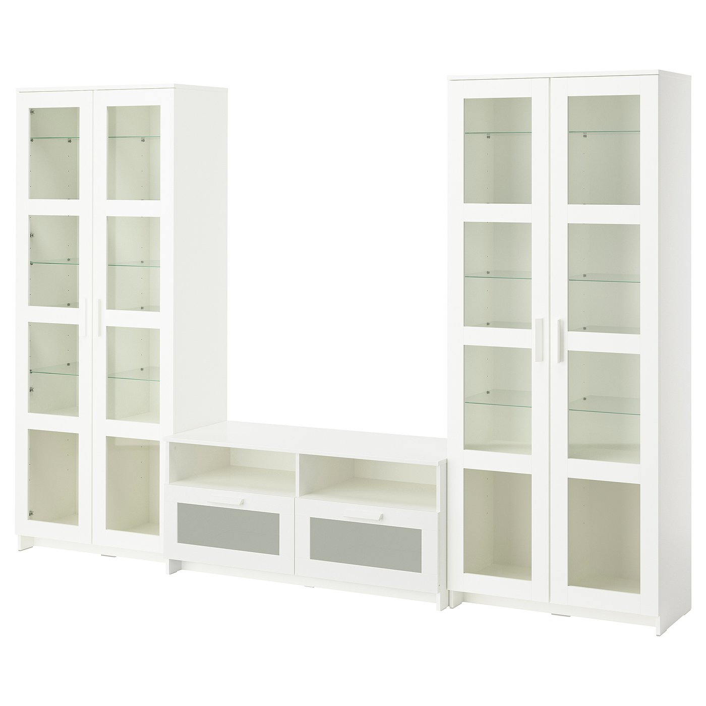 Tv Storage Combination/Glass Doors, White