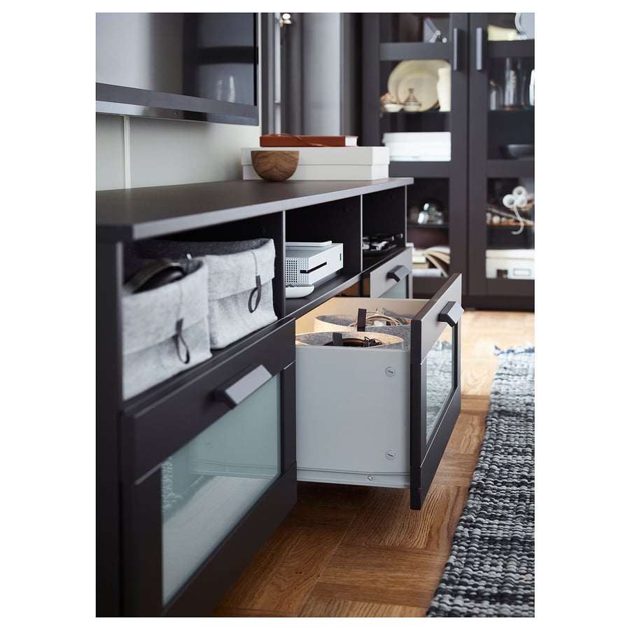 BRIMNES TV unit, black, 707/8x161/8x207/8" IKEA