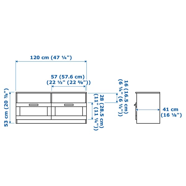 BRIMNES TV unit, white, 47 1/4x16 1/8x20 7/8 "