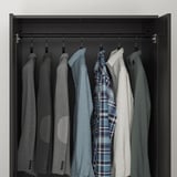 BRIMNES Wardrobe with 2 doors, black, 30 3/4x74 3/4 "