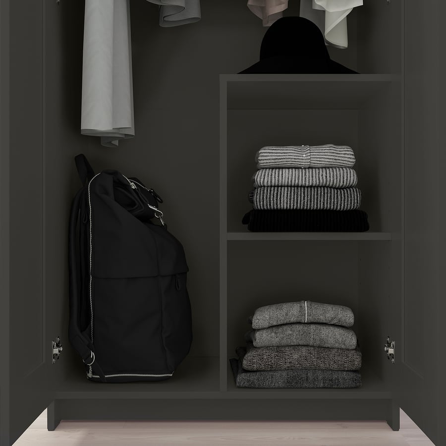 BRIMNES Wardrobe with 2 doors, gray, 30 3/4x74 3/4" IKEA