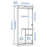 BRIMNES Wardrobe with 2 doors, gray, 30 3/4x74 3/4 "