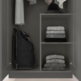 BRIMNES Wardrobe with 2 doors, gray, 30 3/4x74 3/4 "
