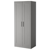 BRIMNES Wardrobe with 2 doors, gray, 30 3/4x74 3/4 "