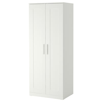 BRIMNES Wardrobe with 2 doors, white, 30 3/4x74 3/4 "