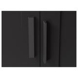 BRIMNES Wardrobe with 3 doors, black, 46x74 3/4 "