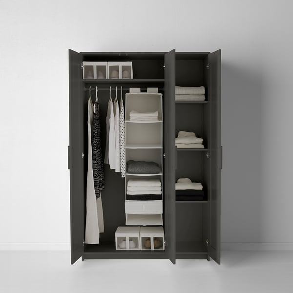 Brimnes Wardrobe With 3 Doors Gray 46 1 8x74 3 4 Ikea