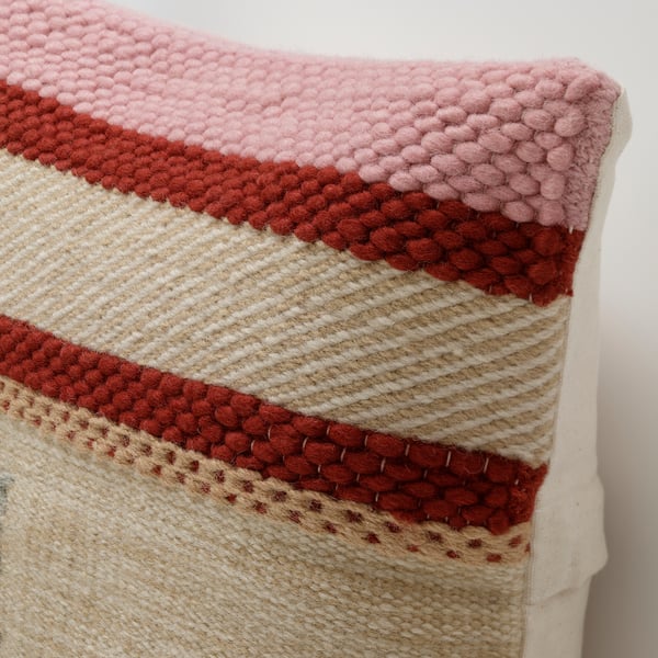 BRÖNDEN cushion cover, red/multicolor, 20x20" IKEA