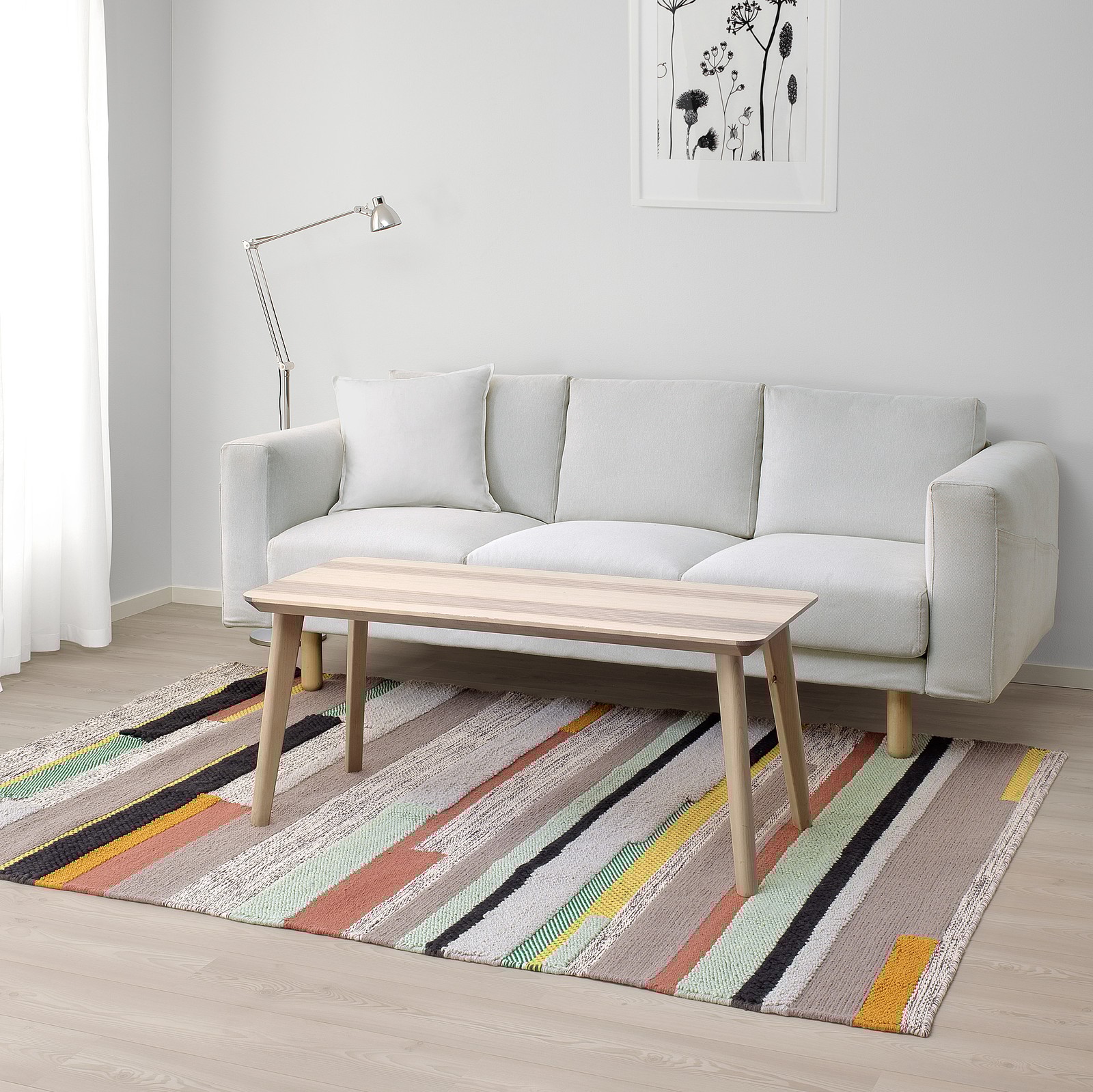 BRÖNDEN Rug, low pile, handmade multicolor IKEA