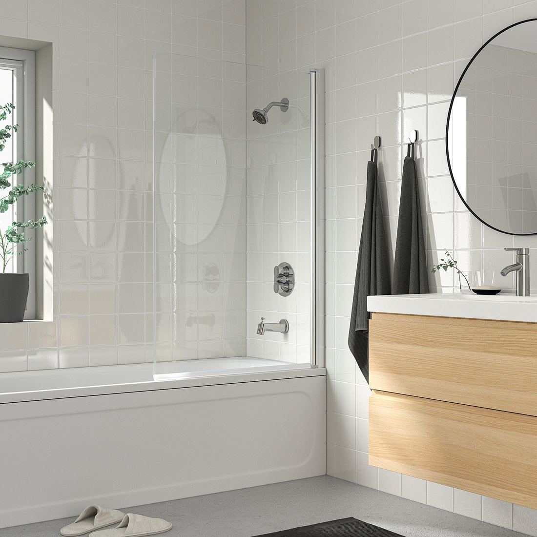 BROGRUND bath/shower set thermostatic faucet, chrome plated - IKEA US