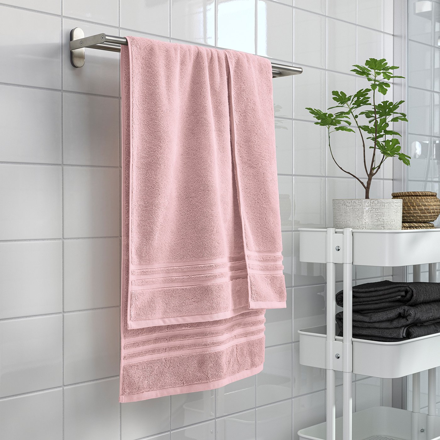 Bath towel, pink 4