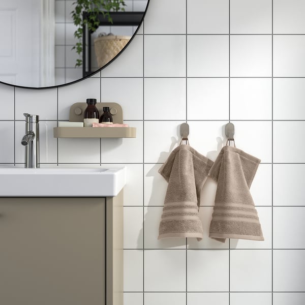 BROKGLIM Washcloth, beige, 12x12 "