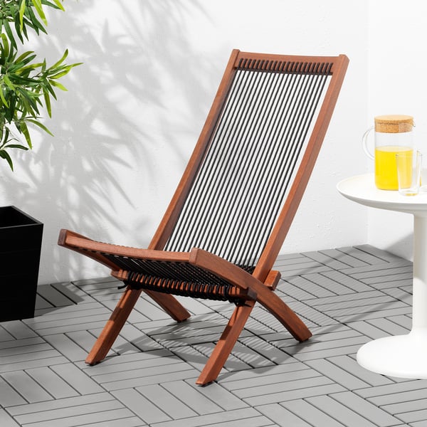 Brommo Chaise Outdoor Brown Stained Black Brown Ikea