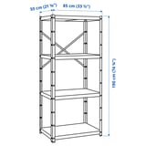 BROR Shelving unit, gray-green/pine plywood, 33 1/2x21 5/8x74 3/4 "